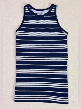 Athleta Ribbed Stripe Racerback Tank XS Coastal Quiet Luxury Athleisure